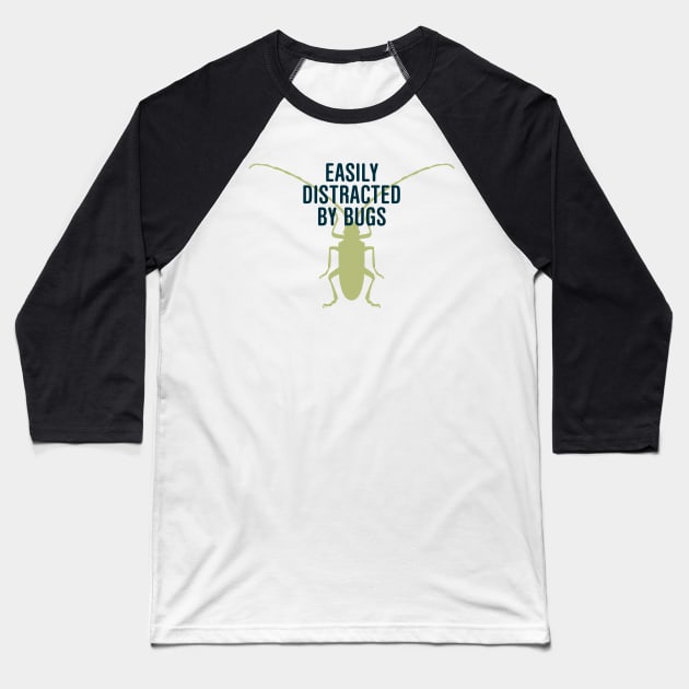 Distracted By Bugs Baseball T-Shirt by oddmatter